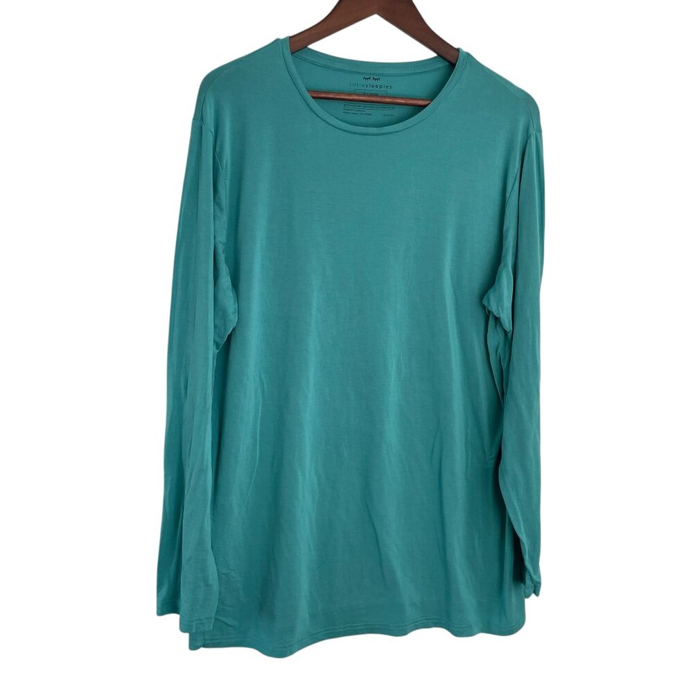 Little Sleepies Sleep Pajama Top Shirt XL Mens Teal Green Bamboo Long Sleeve